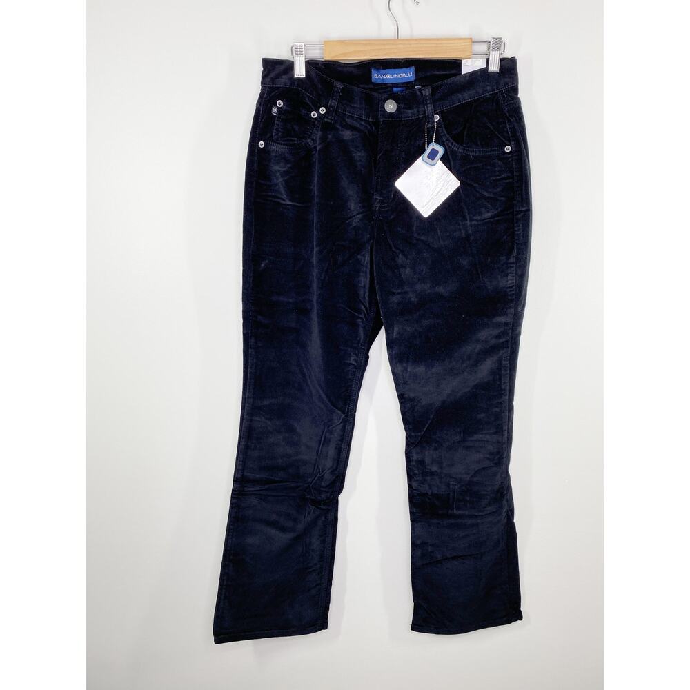 Bandolino Womens Black Velvet Velour Y2K Bootcut Pants Size 12 NWT Grunge Emo